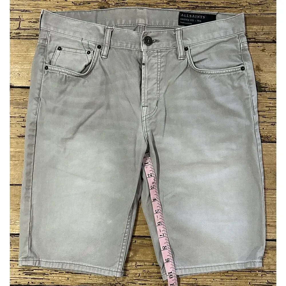 All Saints Men’s Size 31 Light Gray Denim Shorts